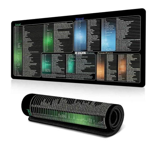 Alfombrilla de Escritorio con Acceso Directo al Teclado y Comandos de Ordenador, Antideslizante para Oficina, 300 x 700 x 3 mm (N.° 18)