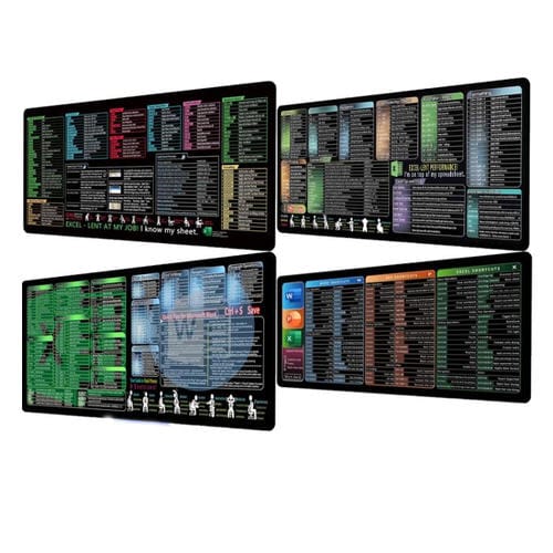 Alfombrilla de Escritorio Antideslizante con Acceso Directo al Teclado y Comandos de Ordenador, 400 x 800 x 2 mm (N.° 27)