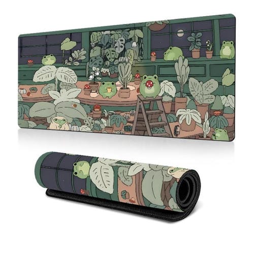 Alfombrilla de ratón con diseño de rana base goma antideslizante 300x600x2 mm (Verde) modelo 1