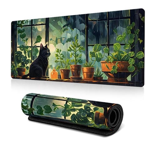 Alfombrilla de ratón con base de goma antideslizante diseño rana (Verde) 300x700x2 mm