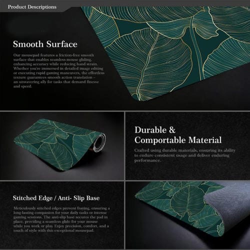 Alfombrilla de ratón con temática de flores y árboles para oficina y juegos, 300 x 800 x 3 mm (n.° 5)