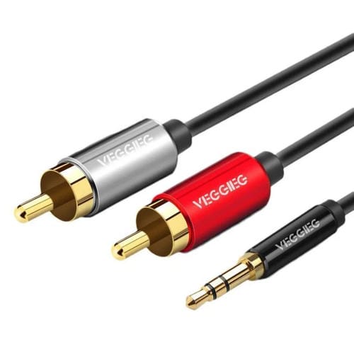 Cable de audio VEGGIEG 3,5 mm a 2 RCA para altavoces móvil y ordenador (10 m)