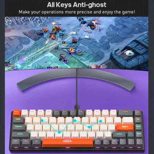 Teclado mecánico iMICE GK-690 con cable tipo C (Blanco)