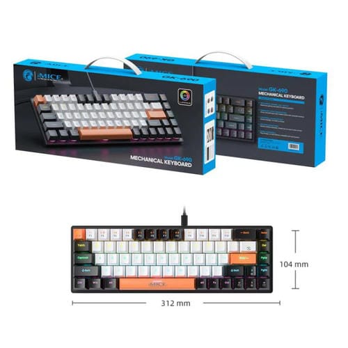 Teclado mecánico iMICE GK-690 con cable tipo C (Blanco)