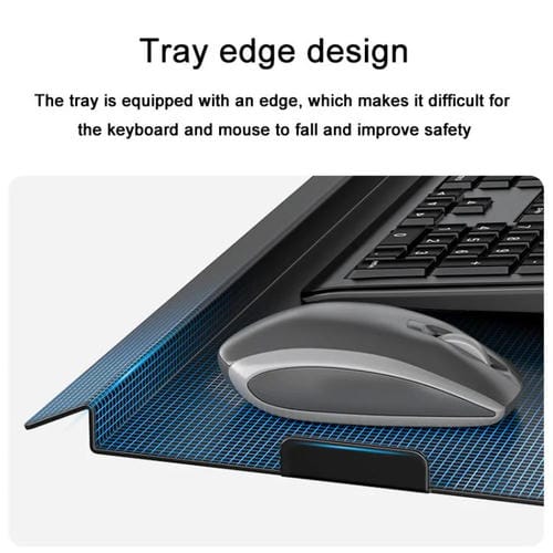 Soporte para monitor WKS-2 montaje en pared con bandeja para mouse y teclado (Negro)