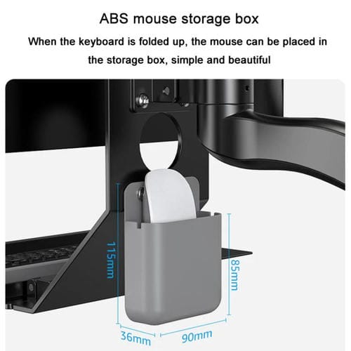 Soporte para monitor WKS-2 montaje en pared con bandeja 21 x 60 cm para mouse y teclado (Plateado)