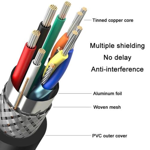 Cable HDMI VegGieg V2.0 4K60Hz conexión video para decodificador TV monitor proyección 5 m (Negro)
