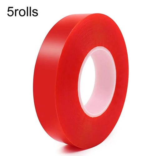 Doppelseitiges Polyester-Acryl-PET-Klebeband 0,2 mm Dicke 4 mm Breite 5 Rollen 10 m pro Rolle