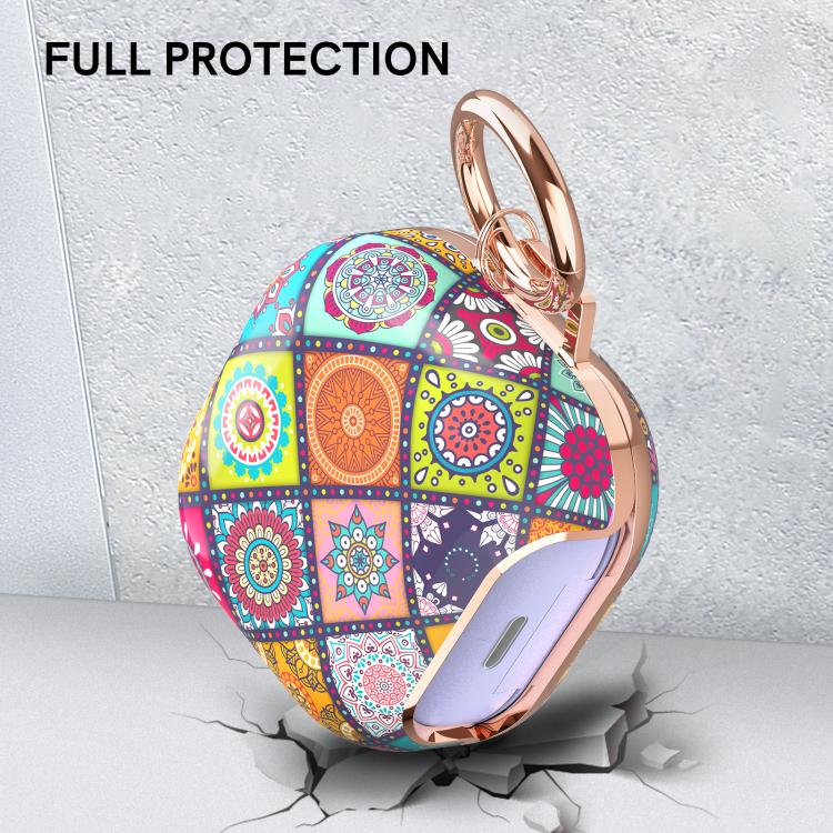 Funda protectora de TPU AhaStyle DD-WG01 para auriculares Samsung Galaxy Buds Pro / Live / 2 / 2 Pro / FE, diseño: mármol negro y dorado