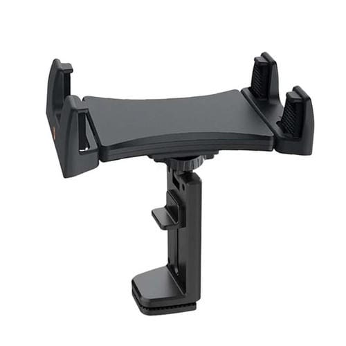 Soporte de viaje multifuncional para teléfono móvil, tableta y escritorio con clip fijo giratorio (negro)