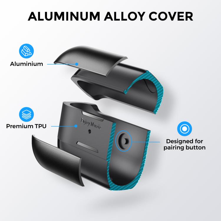 Funda protectora AhaStyle WG75-PRO2 de TPU y aleación de aluminio, resistente a arañazos y dividida, para AirPods Pro 2 (roja)