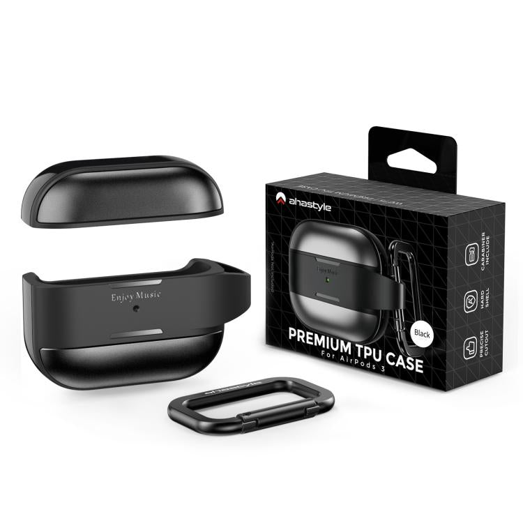 Funda protectora AhaStyle WG75-3 de TPU y aleación de aluminio, resistente a arañazos y dividida, para AirPods 3 (gris)