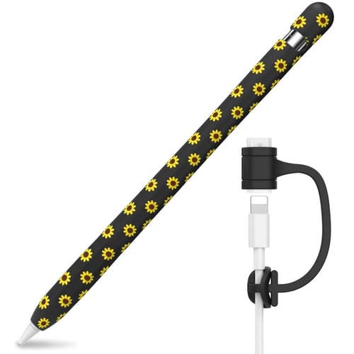 For Apple Pencil 1 AhaStyle PT93-SF Lightweight Skin-Friendly Silicone Protective Case(Black)