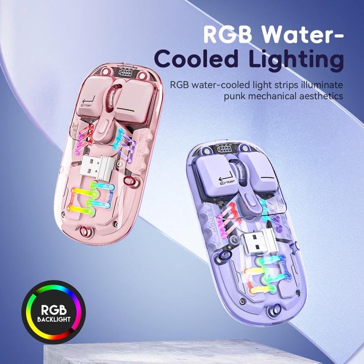 Ratón inalámbrico IMICE T300 4 teclas 1600 DPI RGB Bluetooth modo dual carga silencioso (Azul)