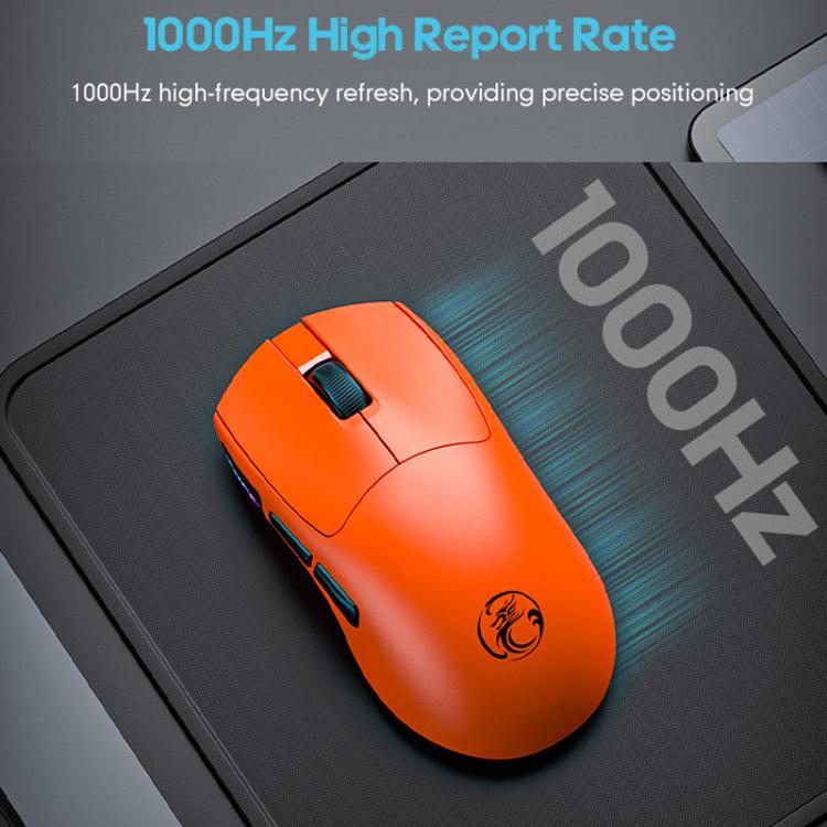 Ratón inalámbrico iMICE G900 para juegos 6 teclas 12800 DPI recargable tres modos (Blanco)