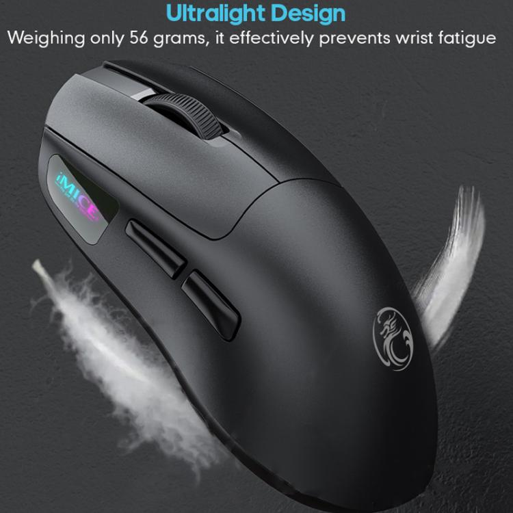 Ratón inalámbrico iMICE G900 para juegos 6 teclas 12800 DPI recargable tres modos (Blanco)