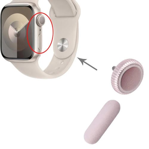 Conjunto de Porca da Coroa e Botão de Liga/Desliga Apple Watch Series 9 (GPS) (Rosa)