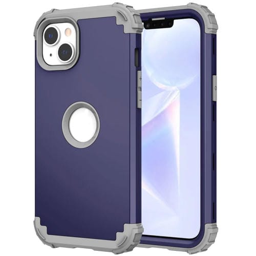 Para iPhone 15 3 En 1 Funda Híbrida de Silicona para Teléfono a Prueba de Golpes para PC (Tíbet) - MOVILSTORE