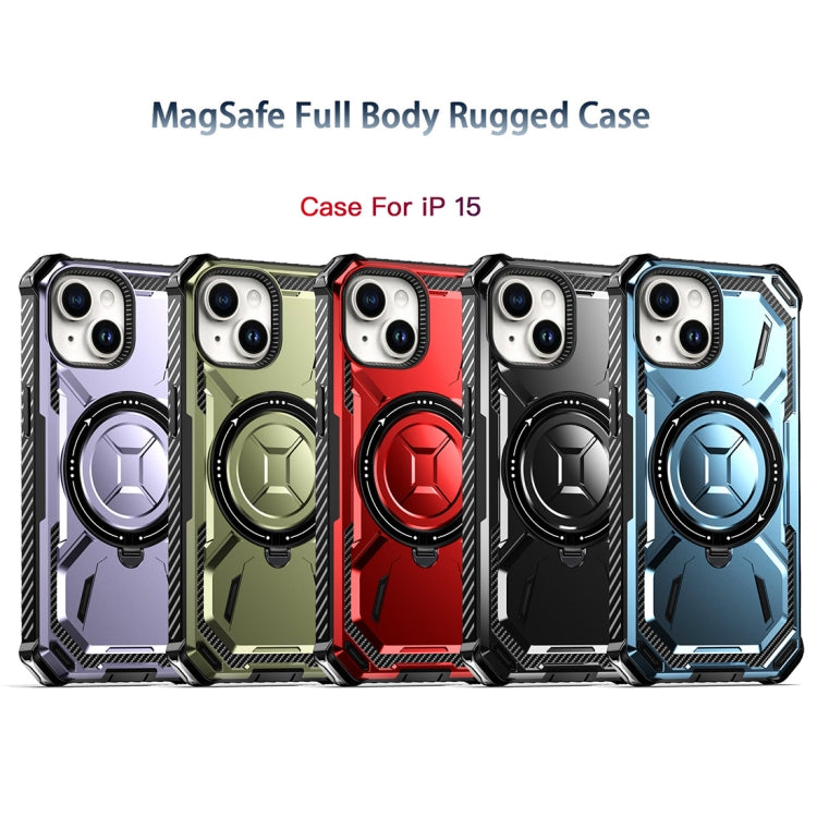 Para iPhone 15 Armor Series Magsafe Funda para Teléfono con Soporte Magnético (Negro) - MOVILSTORE