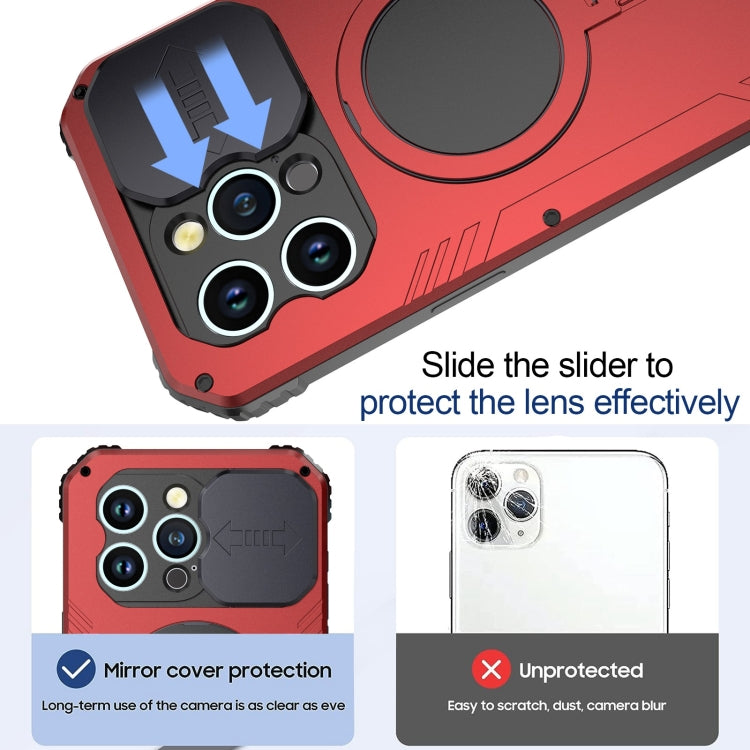 Para iPhone 15 Camera Shield Magsafe Holder Life Funda Impermeable para Teléfono (Rojo) - MOVILSTORE