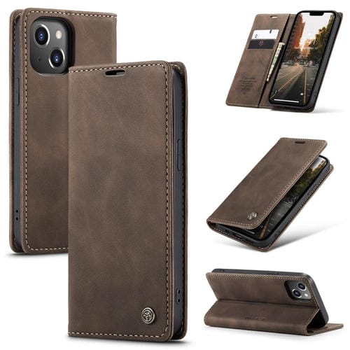 Para iPhone 15 Caseme 013 Funda para Teléfono de Cuero con Tapa Horizontal Multifuncional (Café) - MOVILSTORE
