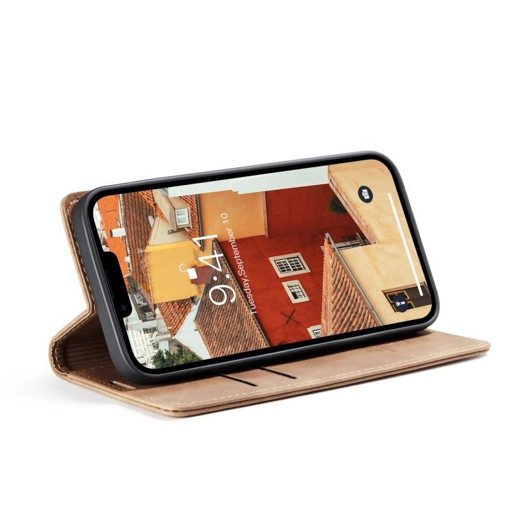 Para iPhone 15 Caseme 013 Funda para Teléfono de Cuero con Tapa Horizontal Multifuncional (Marrón) - MOVILSTORE
