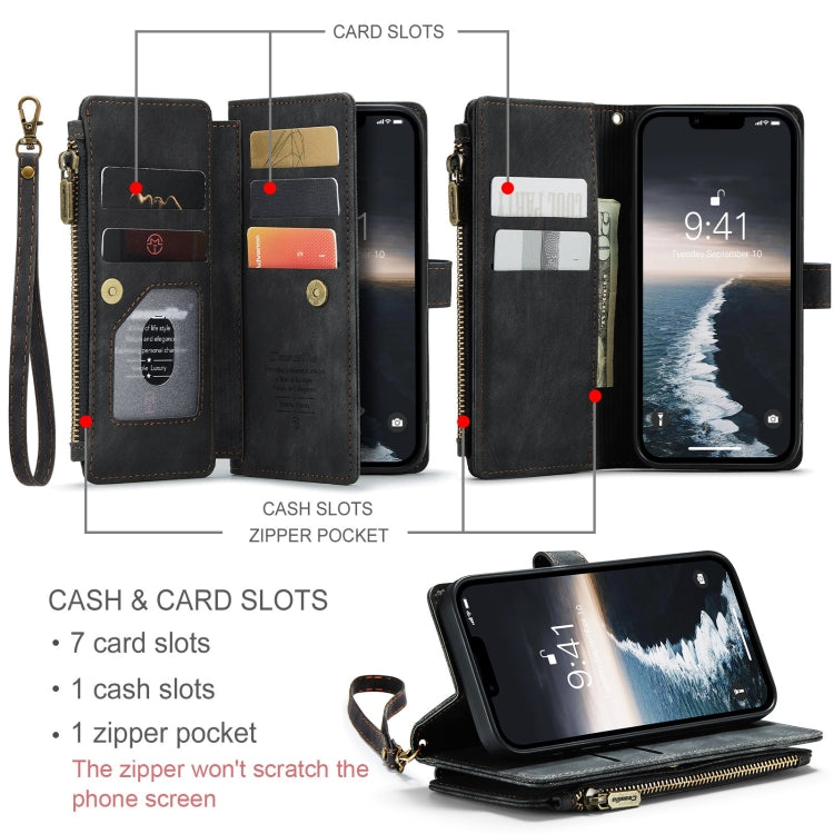 Para iPhone 15 Caseme C30 Funda de Cuero Multifuncional para Teléfono (Negro) - MOVILSTORE
