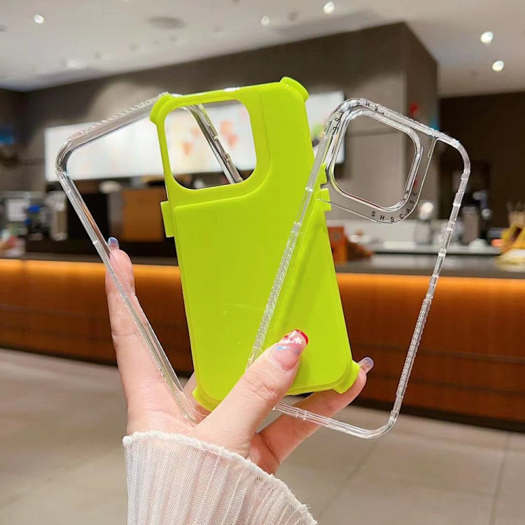 Para iPhone 15 Dreamland 3 En 1 Caja de Teléfono PC + TPU con Marco Transparente de Color Sólido (Amarillo) - MOVILSTORE