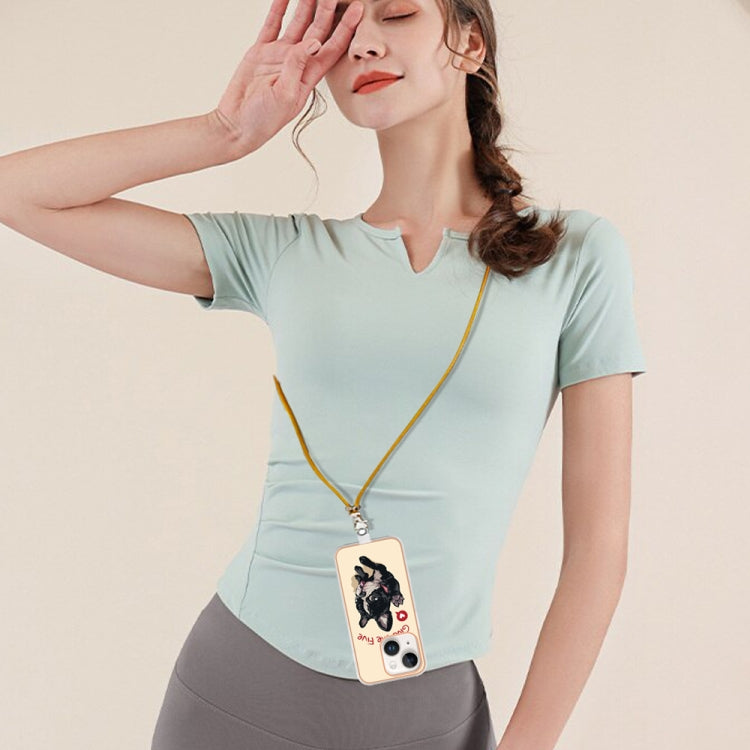 Para iPhone 15 Estuche para Teléfono Imd de Doble Cara con Galvanoplastia y Cordón (Lucky Dog) - MOVILSTORE