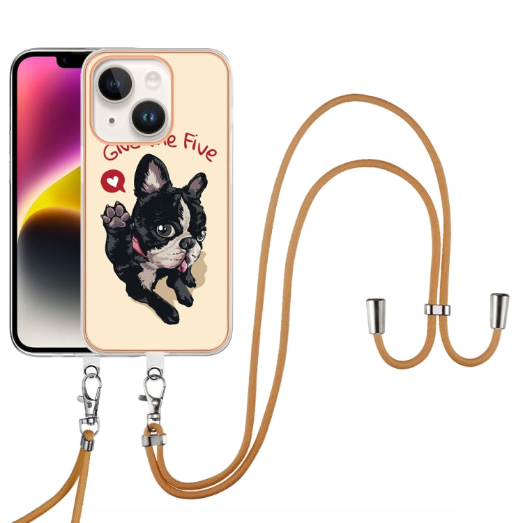 Para iPhone 15 Estuche para Teléfono Imd de Doble Cara con Galvanoplastia y Cordón (Lucky Dog) - MOVILSTORE