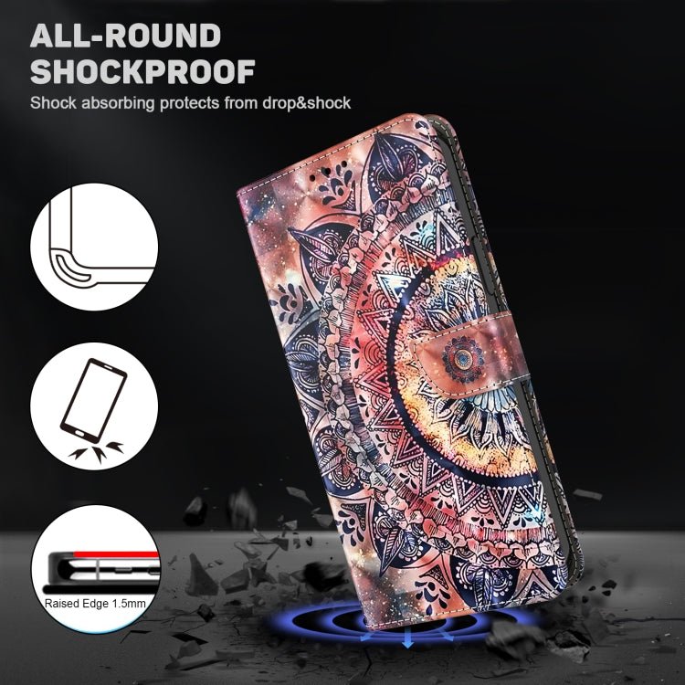 Para iPhone 15 Funda de Cuero Pintada En 3D (Mandala Colorida) - MOVILSTORE