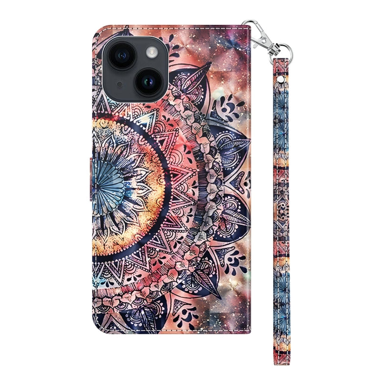 Para iPhone 15 Funda de Cuero Pintada En 3D (Mandala Colorida) - MOVILSTORE