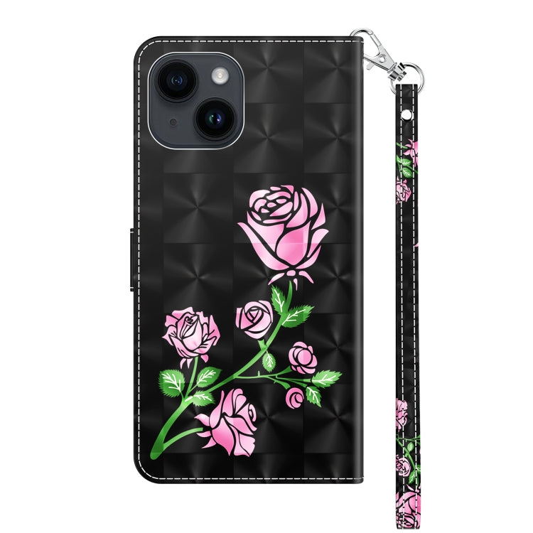 Para iPhone 15 Funda de Cuero Pintada En 3D (Rosa) - MOVILSTORE