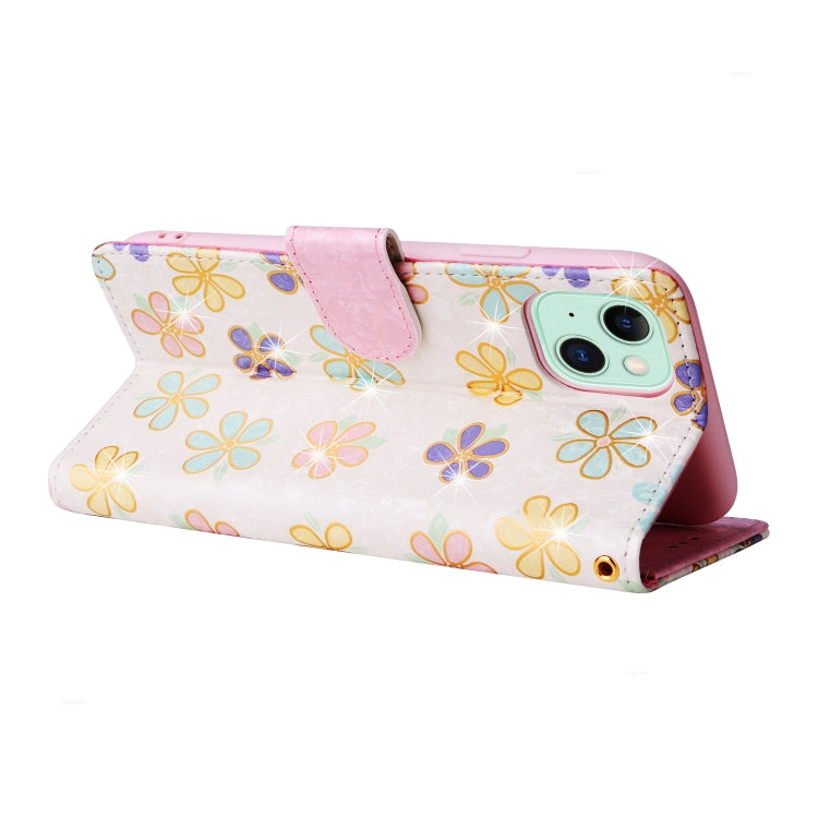 Para iPhone 15 Funda de Cuero Rfid con Pintura Bronceadora (Flor Floreciente) - MOVILSTORE