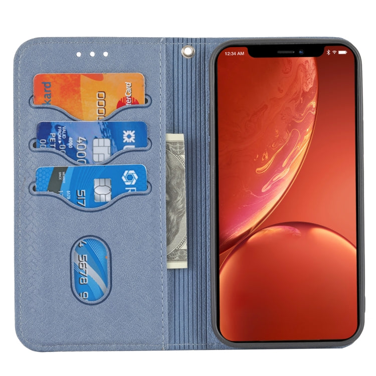 Para iPhone 15 Funda de Teléfono de Cuero Magnético con Costura de Textura Tejida (Gris) - MOVILSTORE