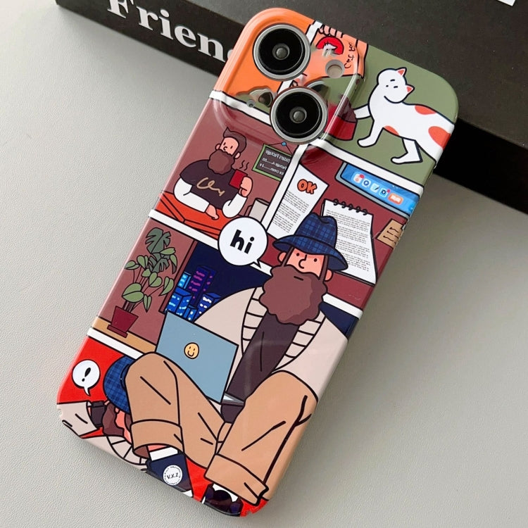 Para iPhone 15 Funda para Teléfono con Orificio Preciso para PC con Patrón Pintado (Tío de Vacaciones) - MOVILSTORE