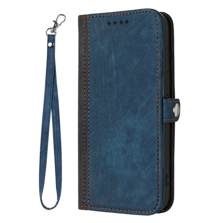 Para iPhone 15 Funda para Teléfono de Cuero con Correa de Mano con Doble Pliegue y Hebilla Lateral (Azul Real) - MOVILSTORE