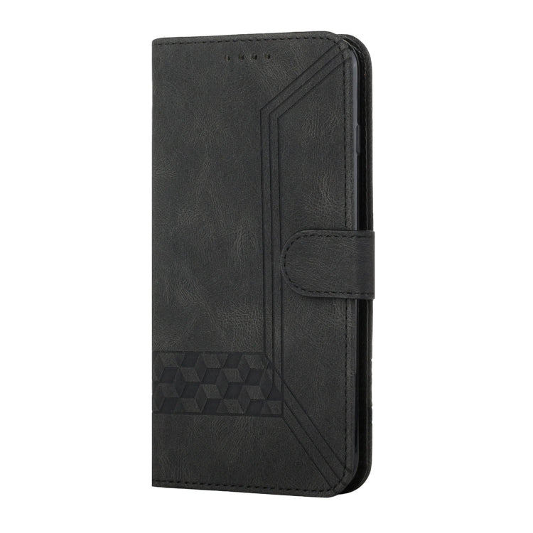 Para iPhone 15 Funda para Teléfono de Cuero con Tapa Cubic Skin Feel (Negro) - MOVILSTORE