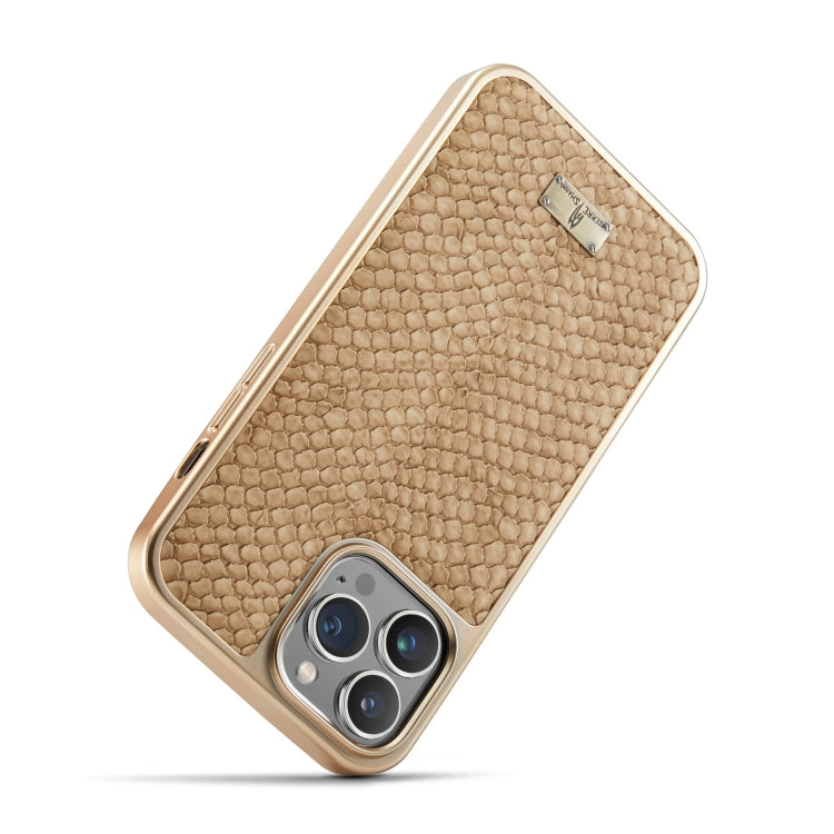 Para iPhone 15 Funda para Teléfono de Pu con Galvanoplastia con Textura de Serpiente Fierre Shann (Blanco) - MOVILSTORE