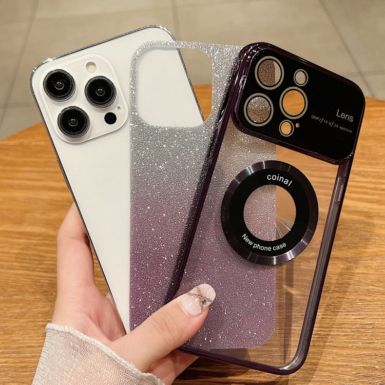 Para iPhone 15 Funda para Teléfono de TPU con Galvanoplastia con Brillo Degradado Magsafe y Ventana Grande (Verde) - MOVILSTORE