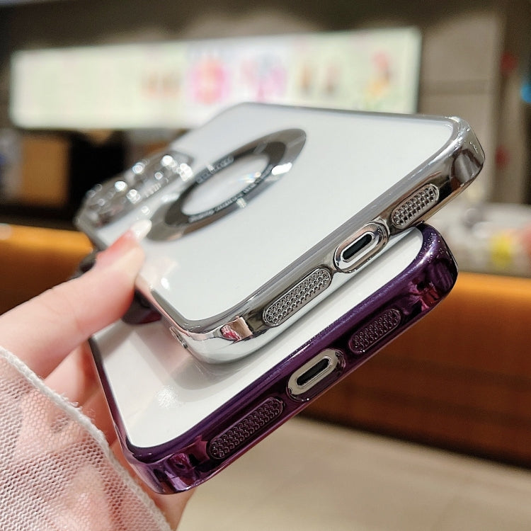 Para iPhone 15 Funda para Teléfono de TPU con Galvanoplastia Magsafe (Plateada) - MOVILSTORE