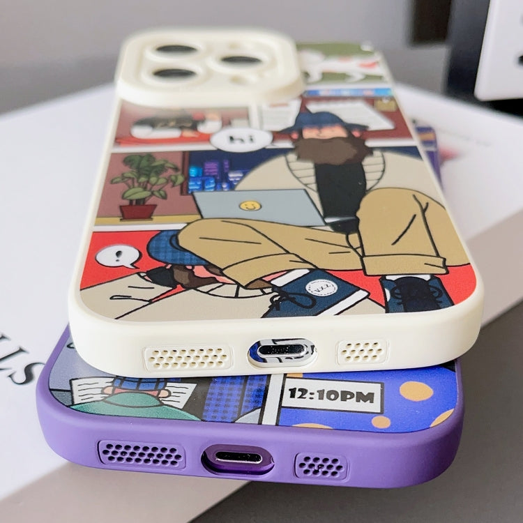 Para iPhone 15 Funda para Teléfono de TPU con Ojos de Ángel Líquido (Púrpura) - MOVILSTORE