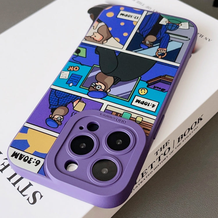 Para iPhone 15 Funda para Teléfono de TPU con Ojos de Ángel Líquido (Púrpura) - MOVILSTORE