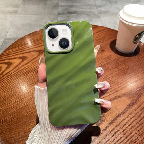 Para iPhone 15 Funda para Teléfono de TPU con Textura Ondulada de Color Sólido (Verde) - MOVILSTORE