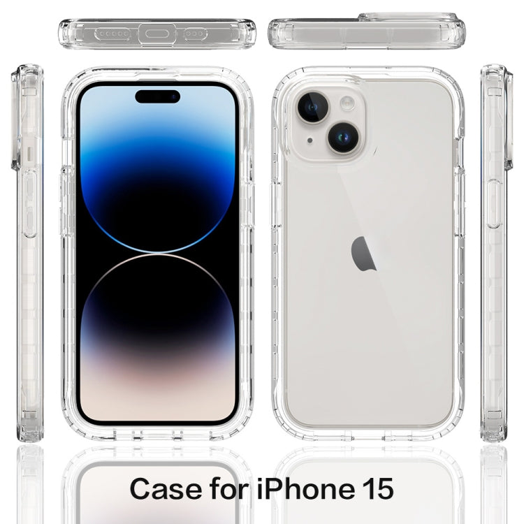 Para iPhone 15 Funda para Teléfono PC + TPU con Degradado Transparente a Prueba de Golpes (Transparente) - MOVILSTORE