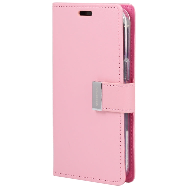 Para iPhone 15 Goospery Rich Diary Funda para Teléfono de Cuero con Textura Crazy Horse (Rosa) - MOVILSTORE