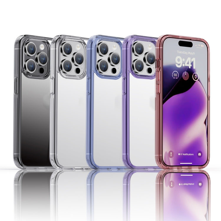Para iPhone 15 Ipaky Hanguang Series Funda Transparente para Teléfono TPU + PC (Púrpura Transparente) - MOVILSTORE