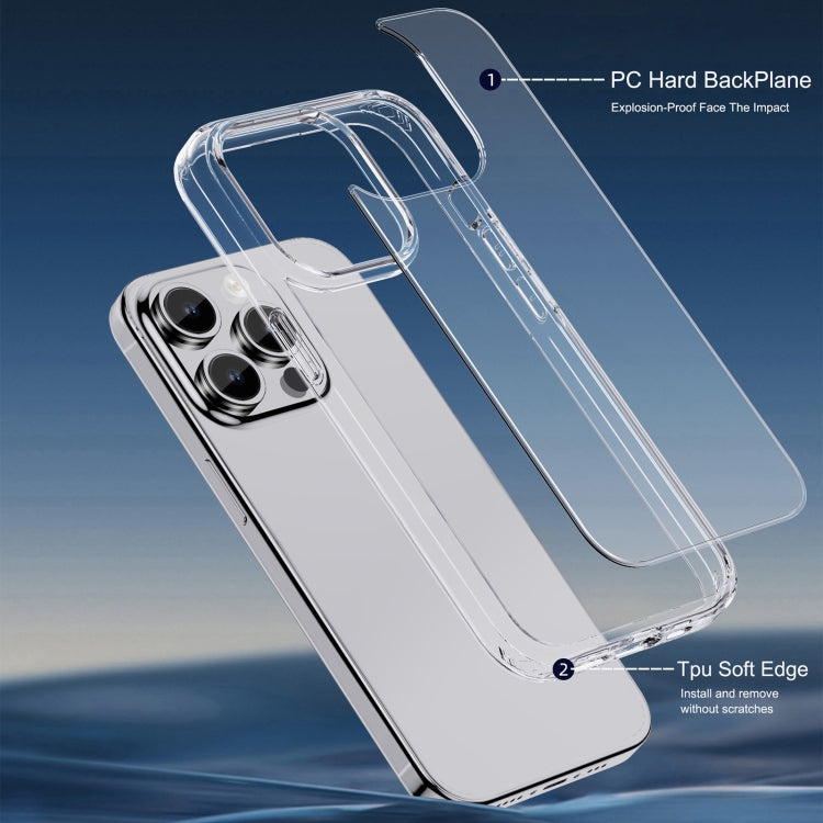 Para iPhone 15 Ipaky Hanguang Series Funda Transparente para Teléfono TPU + PC (Púrpura Transparente) - MOVILSTORE