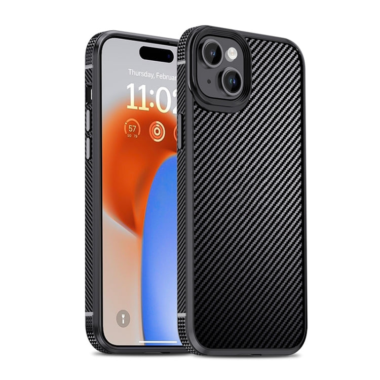 Para iPhone 15 Ipaky Mg Series Funda Protectora para Teléfono PC + TPU de Fibra de Carbono (Negro) - MOVILSTORE