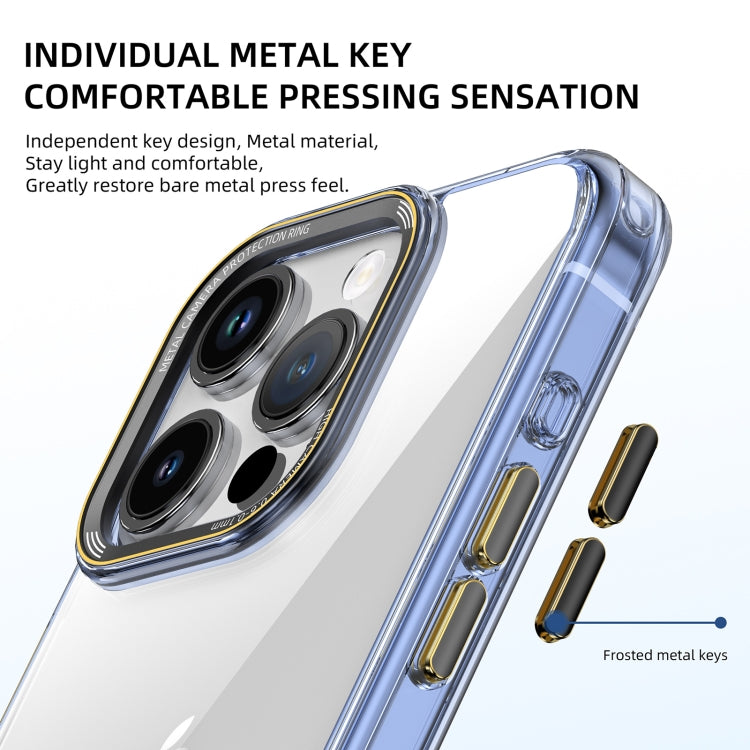 Para iPhone 15 Ipaky Mg Series Funda Transparente para Teléfono PC + TPU (Púrpura Transparente) - MOVILSTORE